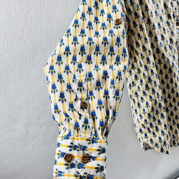 Duluth Trading Co Women's Hemp Organic Cotton Blouse All Over Paw Print Size XL - Picture 2 of 11